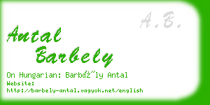 antal barbely business card